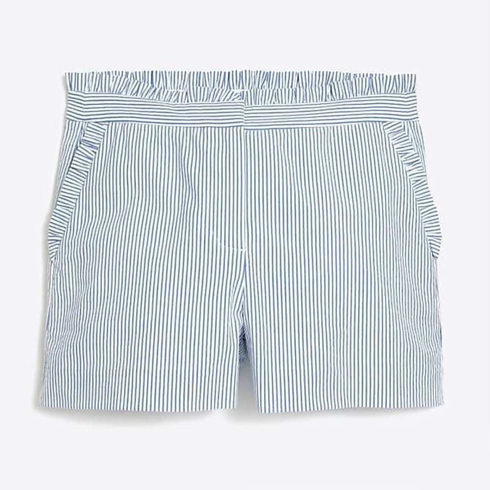 J. Crew Seersucker ruffle short